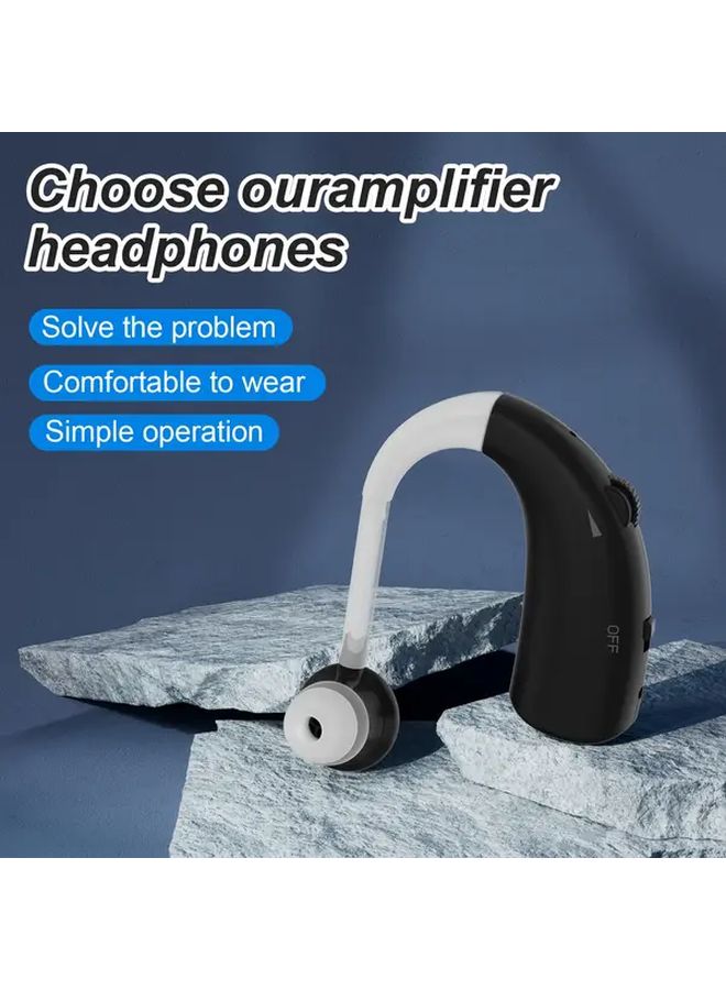 Black Rechargeable Sound Amplifier For Adults With Noise Cancelling And Adjustable Volume - Image 3